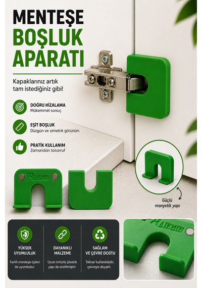 Menteşe Boşluk Aparatı 2'li 1.5mm Açık Yeşil