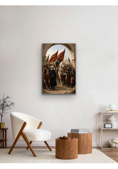 Fatih Sultan Mehmet İstanbul'un Fethi Kanvas Tablo 20x30 Cm Çok Renkli