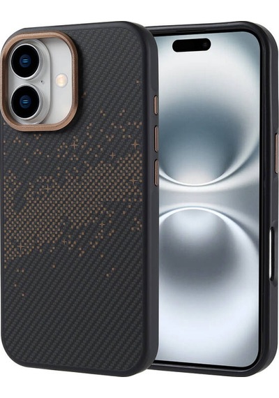 Apple iPhone 16 Uyumlu Karbon Fiber Tasarım 2mm İnce Telefon Kılıfı Kapak