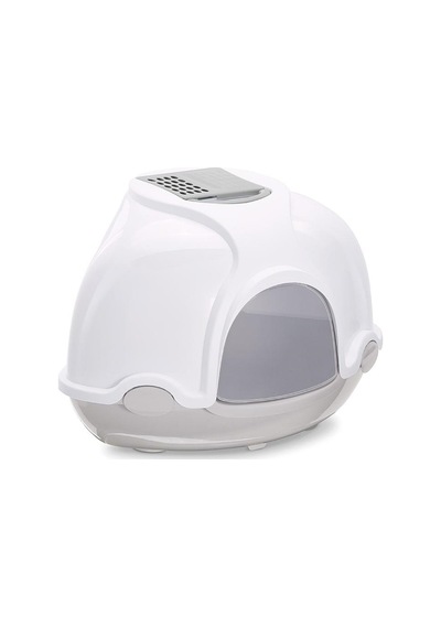 Imac Gınger Kapalı Köşe Kedi Tuvaleti Gri/beyaz 52x52x44,5cm