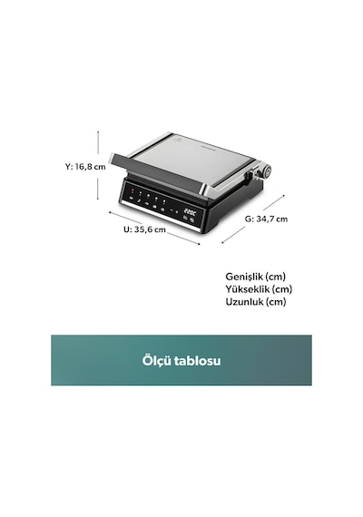 Homend Grilliant 1341h Inox Gövdeli, Döküm Plakalı, 5 Programlı, Led Ekranlı Tost Ve Izgara Makinesi