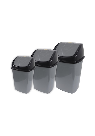 Sağlam Plastik 3'lü Klik Çöp Kovası Set 10-15-25 Lt Diğer