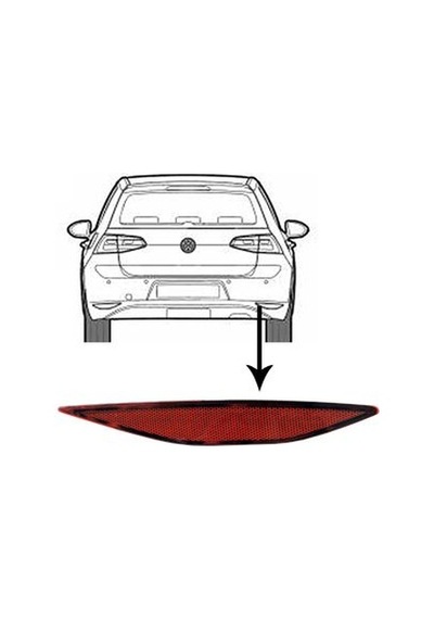 Arka Tampon Sağ Sis Reflektörü Vw Golf Vıı 2013-2017 5G0945106