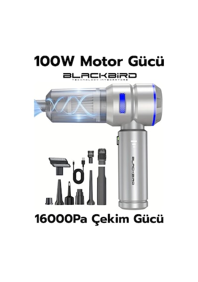 Blackbird Mk-5803 16000pa Kablosuz Araç Süpürgesi 3 Kademeli Güç Şarjlı El Süpürgesi