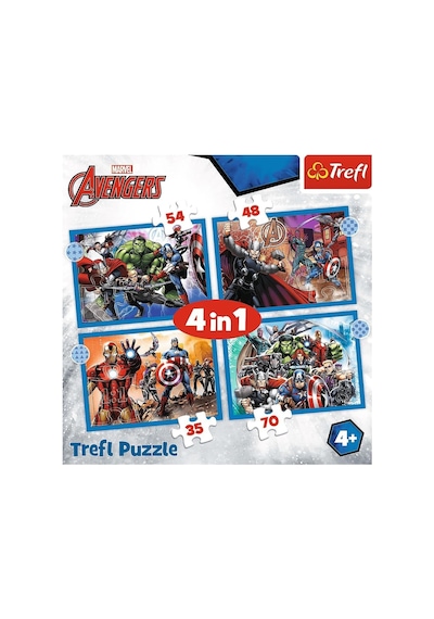 Puzzles - "4'ü 1 Arada" - Cesur Yenilmezler/disney Marvel Yenilmezler Standart