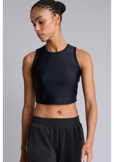 Defacto Parlak Crop Top Bisiklet Yaka Sporcu Atlet E7723ax26aubk81 Siyah-bk81