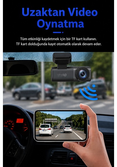 2 Kameralı 4k Sim Kartlı Uzaktan İzlenebilen Araç Kamerası Güvenlik Kamerası