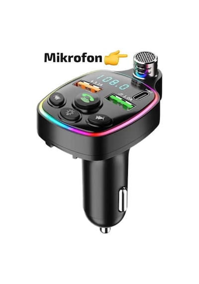 Bluetooth 5.0 Fm Transmitter Çift Usb 3.1a Pd Hızlı Şarj