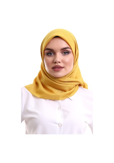 Kofra Desenli Baş Örtü - Sarı