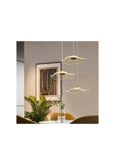 Modern Tasarım Luxury 3'lü Sarkıt Avize Gold Ledli Avize