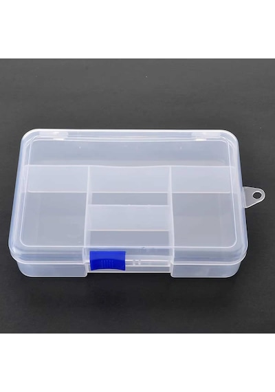 5 Bölmeli Şeffaf Plastik Organizer Kutu 14x9.5x3cm Elektronik Komponent Vida Direnç Saklama Kutusu