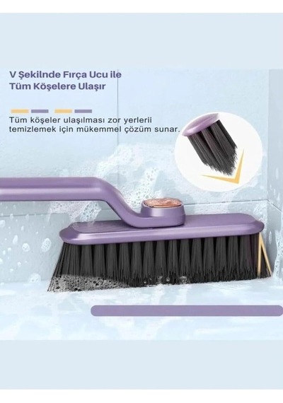 Çok Amaçlı Sert Kıllı Temizlik Fırçası Ergonomik Saplı Banyo Mutfak Fayans Temizleyici