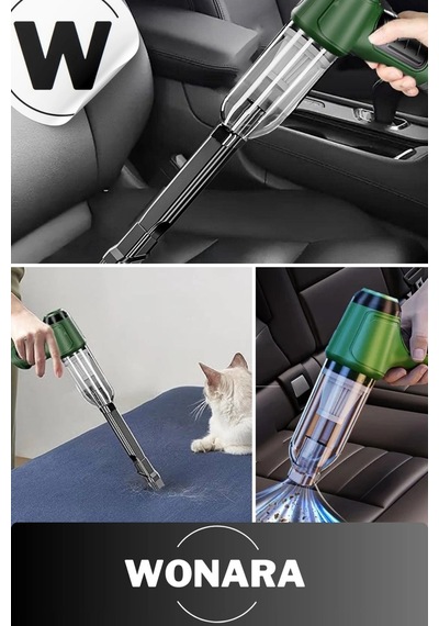 Premium 12000pa Güçlü Emiş 2000mah Otomatik Aydınlatmalı Taşınabilir Akülü Araç Temizleme Süpürgesi