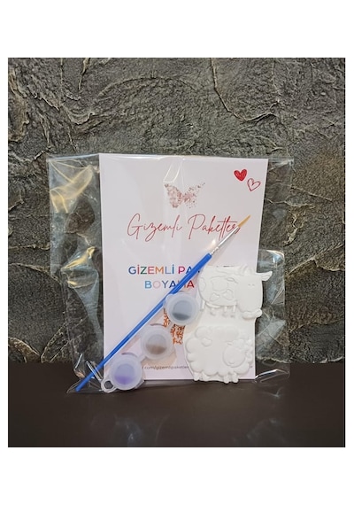 İnek Ve Koyun Temalı Taş Tozu Boyama Seti