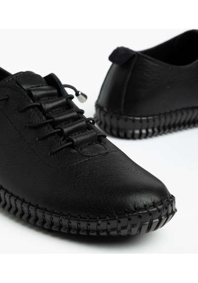 Suins Ramia Model Hakiki Deri Yumuşak Kadın Günlük Spor Ayakkabı Sneaker Siyah
