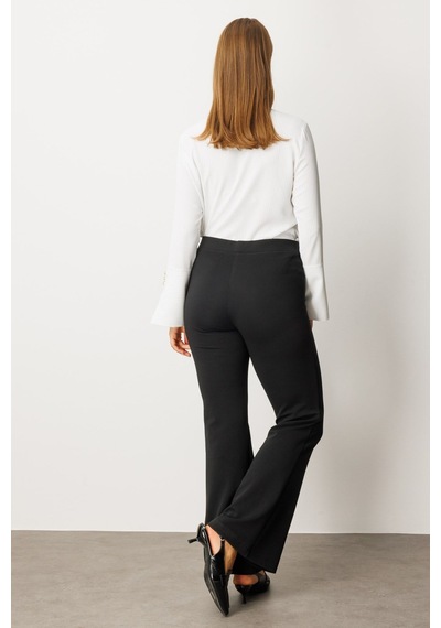 On Fashion İnce Fitilli İspanyol Tayt Pantolon Lacivert