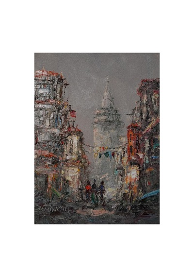 Puslu Sokakta Galata Silüeti
