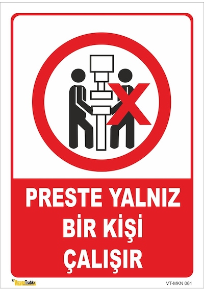Preste Yalnız Bir Kişi Çalışır - Isg Levhası 15 X 21 Cm Sticker