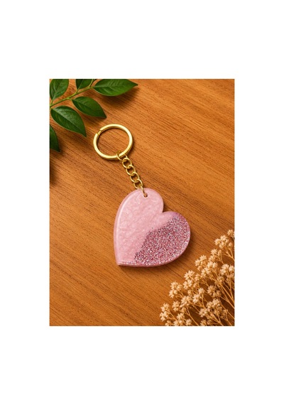 Romantik Kalp Tasarımlı Anahtarlık Çanta Süsü & Anahtar Aksesuarı Pembe