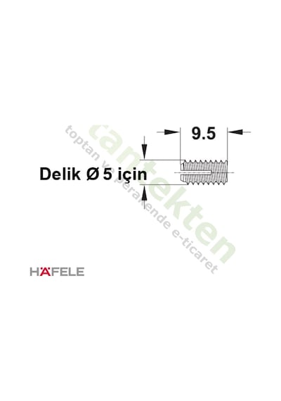Hafele Dübel Açılan Plastik Beyaz 5X9.5Mm