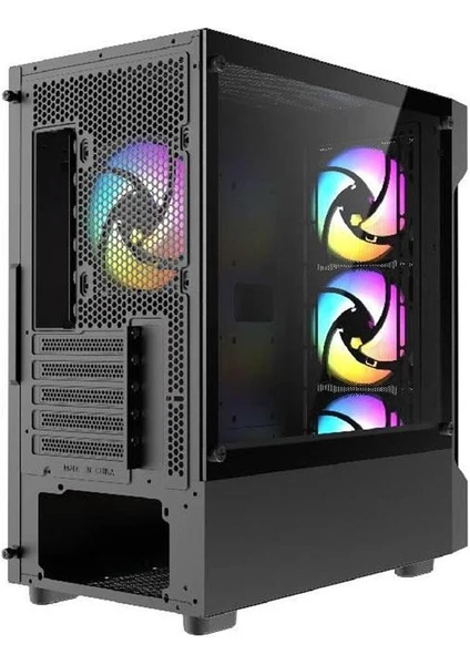 Fazeon F1 Mesh 4x120mm Rainbow Fanlı Matx Bilgisayar Kasası Psu Yok