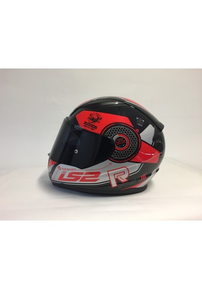 LS2 Rapid Stratus Siyah - Kırmızı - Gri Kask 2 Cam