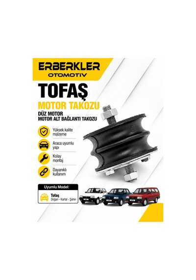 Tofaş Doğan, Kartal, Şahin Düz Motor Takozu Motor Alt Bağlantı Takozu - Erb343