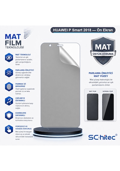 Huaweı P Smart 2018 Uyumlu Ön Yüzey Mat Hidrojel Ekran Koruyucu