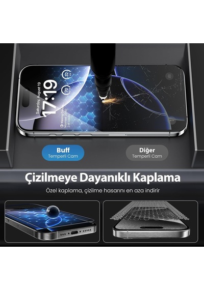 5d Glass Easyfit 2 Adet Kolay Uygulama Aparatlı Ekran Koruyucu Temperli Şeffaf Cam İphone 17 / İphone 17 Pro/iphone 16 Pro