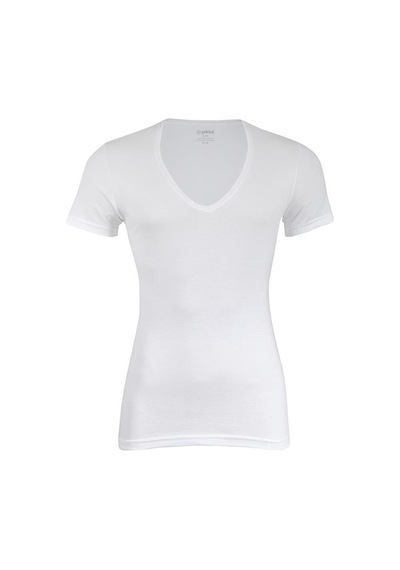 3 Adet Yıldız Erkek Likralı Derin V Yaka T-shirt Fanila Beyaz 355 Beyaz