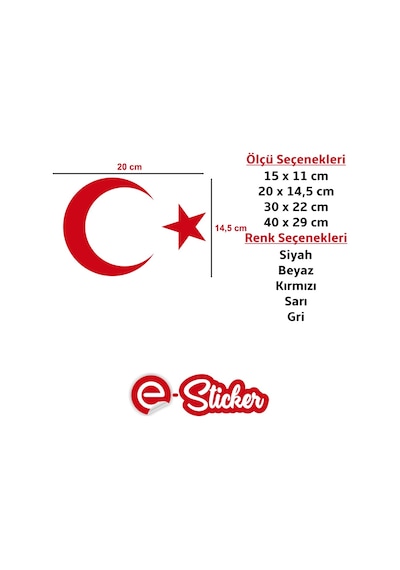 Ay Yıldız Sticker Türk Bayrağı Sticker (352030563)