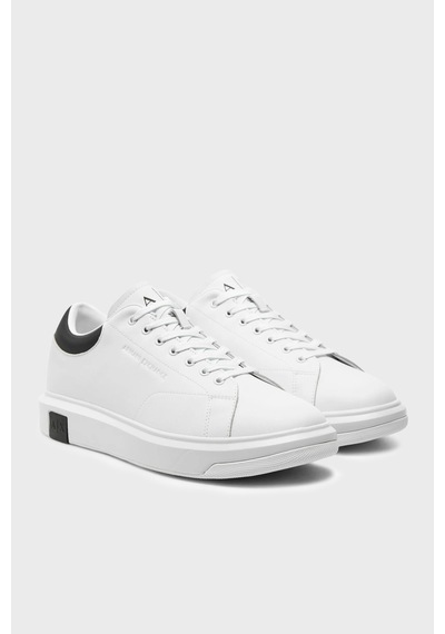Armani Exchange Logolu Hakiki Deri Sneaker Ayakkabı Erkek Ayakkabı Xux123 Xv534 Ecru Ekru