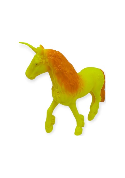 Çiftlik Hayvanları Serisi - Efsanevi Unicorn 12 Cm - Sarı - Turuncu Hayvan Figürü