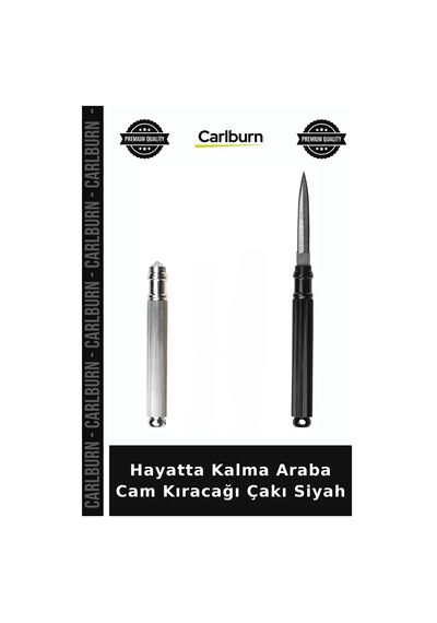Özel Üretim Kamp Outdoor Acil Durum 011 - Hayatta Kalma, Araba Cam Kıracağı Çakı - Siyah