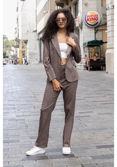 Kadın Balıksırtı Desenli Yakalı Cep Kapaklı Uzun Kol Blazer Ceket-kahve Balıksırtı Kahve Blk.srt. Kadın Balıksırtı Desenli Yakalı Cep Kapaklı Uzun Kol Blazer Ceket-kahve Balıksırtı Kahve Blk.srt.