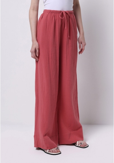 Colin's Colins Regular Fit Yüksel Bel Geniş Paça Kadın Pembe Pantolon Cl1074661 Q1.v1 Prs Pembe