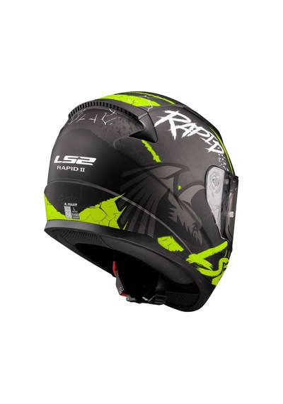 Ls2 Rapid 2 Raven Kapalı Kask Mat Siyah - Sarı