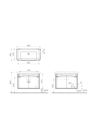 VitrA Sento 100 Cm Mat Beyaz Kapaklı Banyo Dolabı Alt Modül Lavab Çok Renkli VitrA Sento 100 Cm Mat Beyaz Kapaklı Banyo Dolabı Alt Modül Lavab Çok Renkli