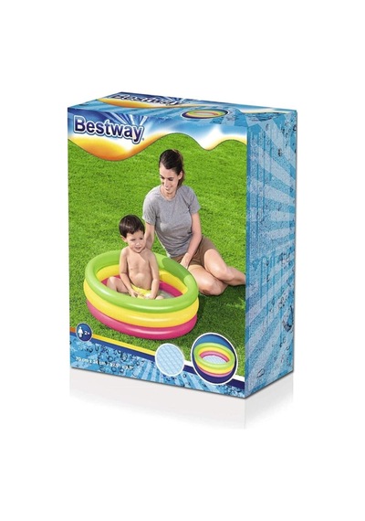 Şişme Zeminli 3 Halkalı Bebek Havuzu 70x24 Cm Çok Renkli