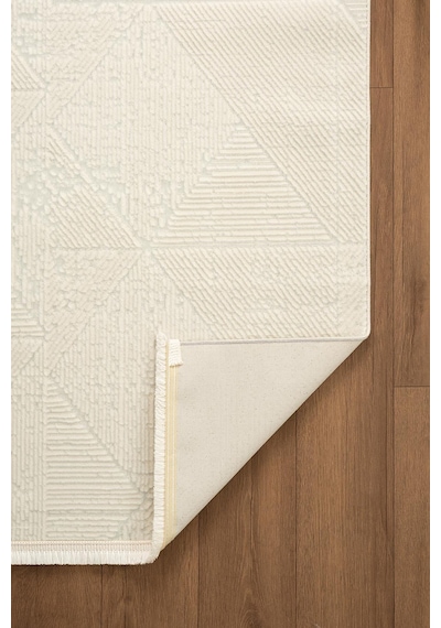 Quatro Qu014a Beyaz Halı Modern Desen Pamuk Taban Salon Halısı Yatak Odası Mutfak Koridor