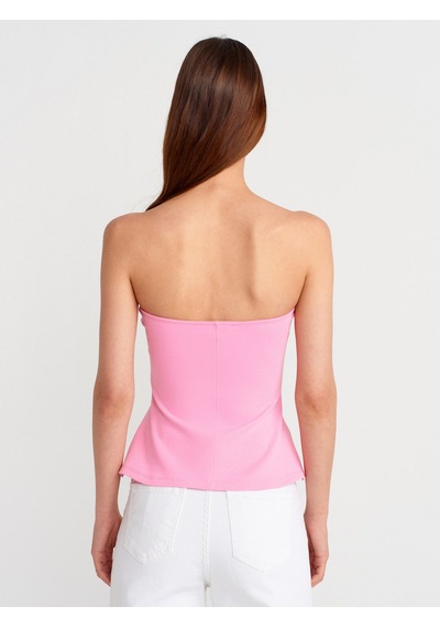 Dilvin 31860 Straplez Top-pembe Pembe