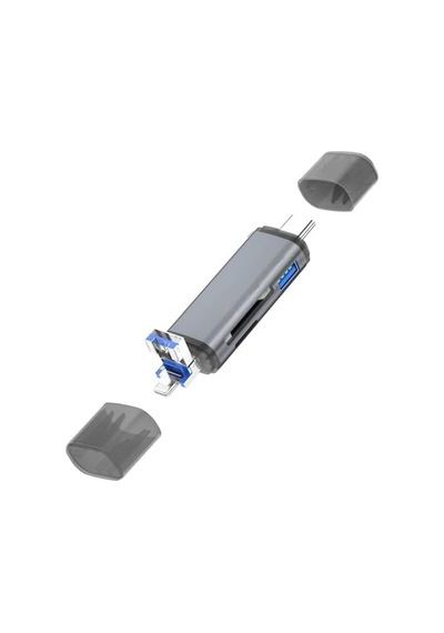 Ads-28 6ın1 Otg Card Reader- Lightning Apple, Iphone& Ipad İçin, Usb 3.0 To Type C Sd/tf Kart Okuyucu