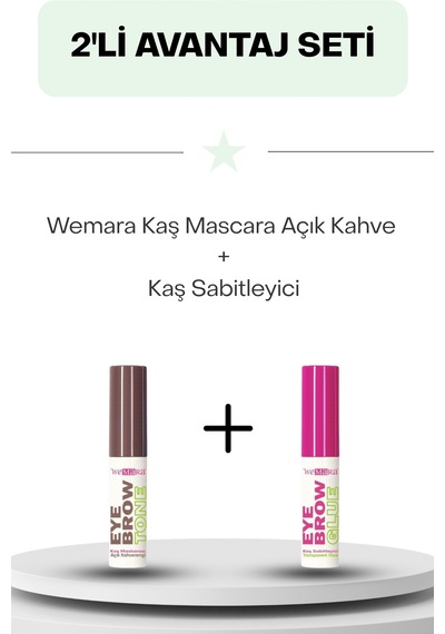 Wemara Kaş Mascara Açık Kahve - Kaş Sabitleyici Fırsat Seti