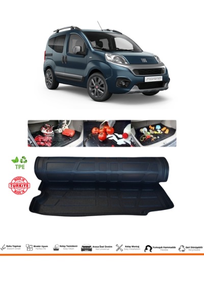 Fiat Fiorino Combi (Halı Bagaj) Koltuklu 2008 Sonrası 3D Bagaj Havuzu