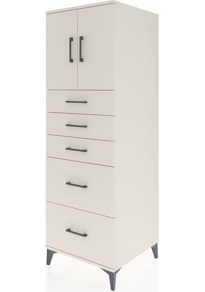 Kronos Dolap Tek Raflı 5 Çekmeceli 2 Kapaklı 60x59x182 Aytaşı... Aytaşı
