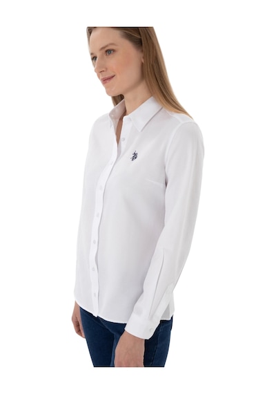 U.S. Polo Assn. Kadın Uzun Kollu Basic Gömlek Beyaz