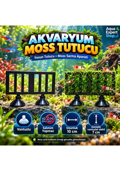 Akvaryum Moss Tutucu - Yosun Tutucu - Moss Sarma Aparatı - Vantuzlu - Salınım Yapmaz - 10x7 Cm