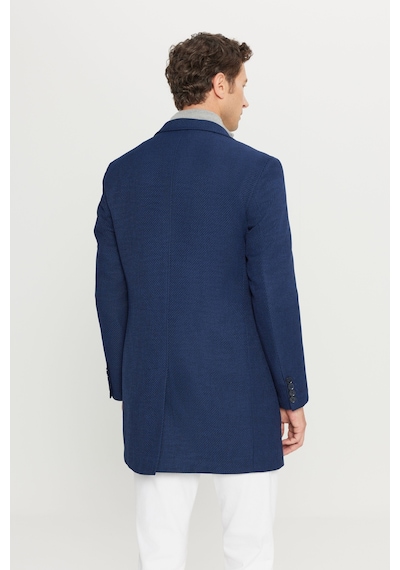 AC&Co / Altınyıldız Classics Erkek Lacı Standart Fit Normal Kesim Mono Yaka Desenli Kapak Cepli Palto Laci