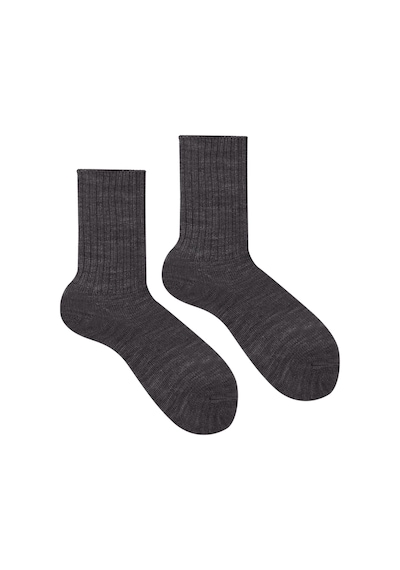 Ozzy Socks Soft Touch Kışlık Kadın Yünlü Uyku Çorabı Antrasit