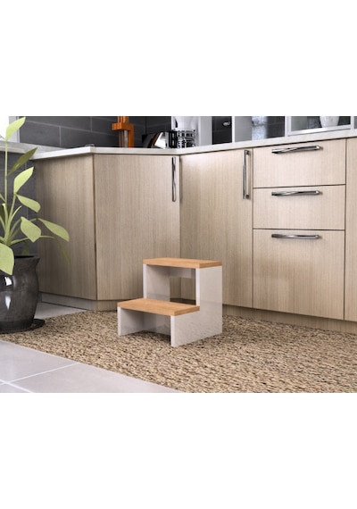 Bicabin Step Mutfak Tabure Çocuk Banyo Basamak Yükseltici- Atlantik Çam/Beyaz